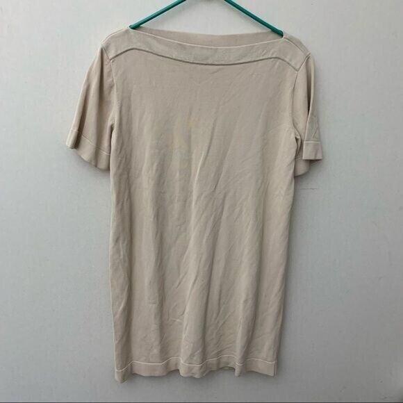 COS Beige Tan Lagenlook Slinky Knit Mini Dress Womens Size Small - Picture 1 of 9